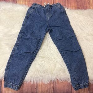 H&M Blue Elastic Waist Denim Jogger Pants - Boys Size 7